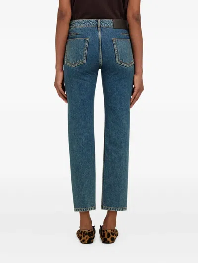 Ferragamo Stonewash Five-pocket Jeans In Blue