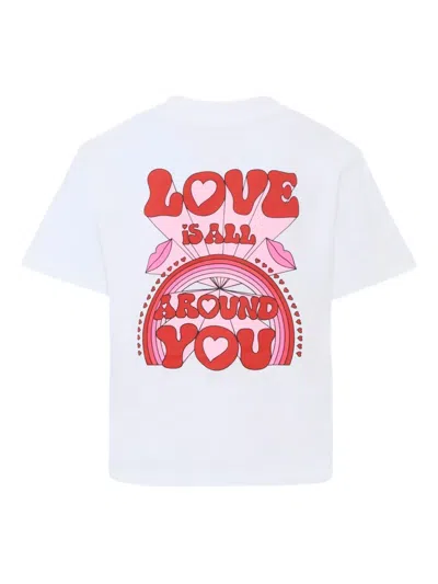 Stella Mccartney Love-graphic Organic Cotton T-shirt In Blue