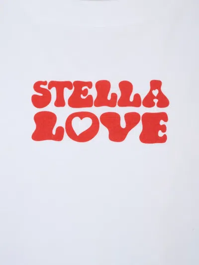 Stella Mccartney Love-graphic Organic Cotton T-shirt In Blue