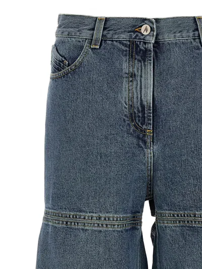 Attico Light Blue Cut-out Jeans In Blue