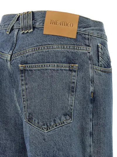 Attico Light Blue Cut-out Jeans In Blue
