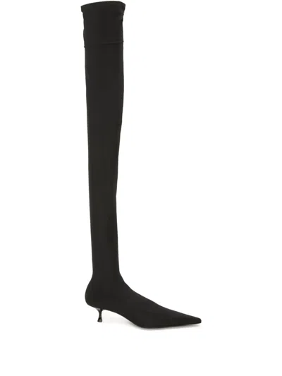 Victoria Beckham 45mm Sloan Jersey Pointed-toe Boots