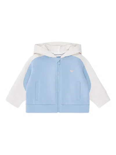 Emporio Armani Zip-fastening Hooded Sweatshirt In Blue