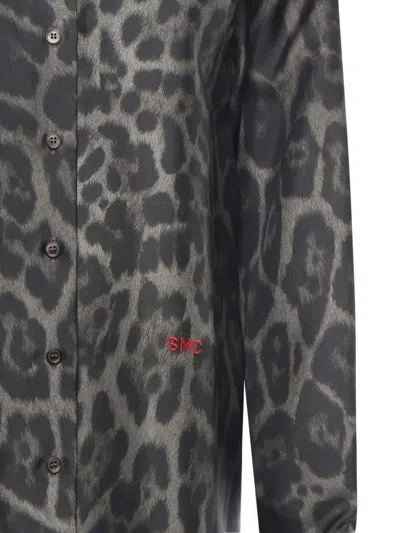 Stella Mccartney Leopard-print Silk Shirt In Gray