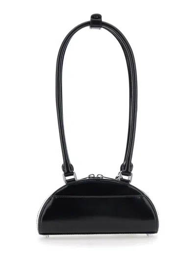 Self-portrait Black Leather Mini Shoulder Bag With Charm