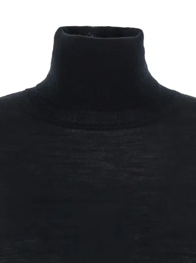 P.a.r.o.s.h High-neck Wool-silk Top In Black