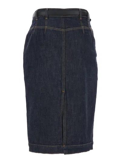Self-portrait Indigo Denim Midi Skirt