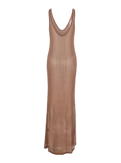 Venuja Malibu Crystal Maxi Dress In Brown