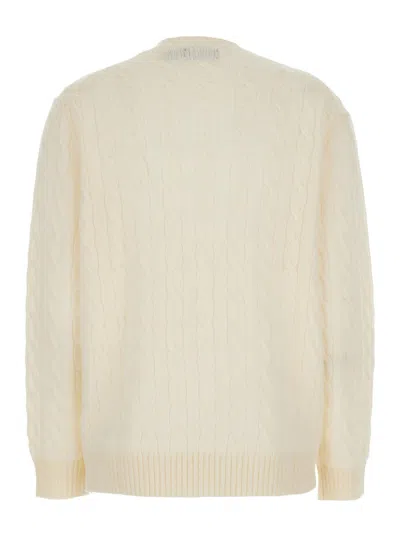 Polo Ralph Lauren Wool And Cashmere Logo Sweater In Neutral