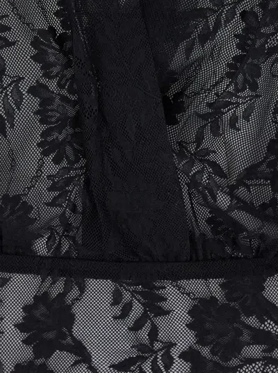 Norma Kamali Super Oversized Boyfriend Nk Shirt Bodysuit In Black