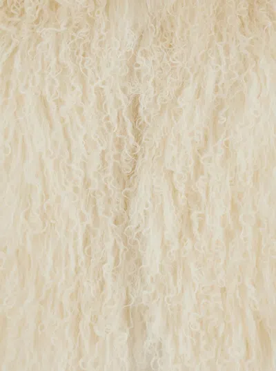 Plain Tibet Fur Short Jacket In Neutral