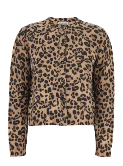 Semicouture Leopard-print Button-up Cardigan In Animal Print