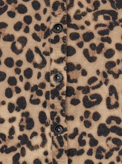 Semicouture Leopard-print Button-up Cardigan In Animal Print