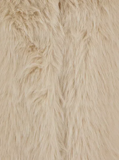 Semicouture Faux-fur Coat In Neutral