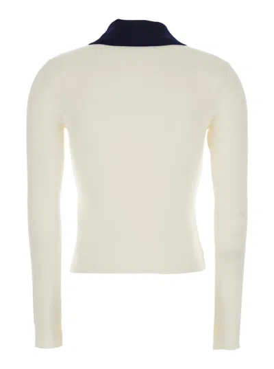 Self-portrait Cream Merino Wool Cardigan In White