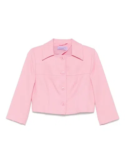 Weekend Max Mara Single Breasted Cropped Jacket In Pink