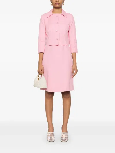 Weekend Max Mara Single Breasted Cropped Jacket In Pink