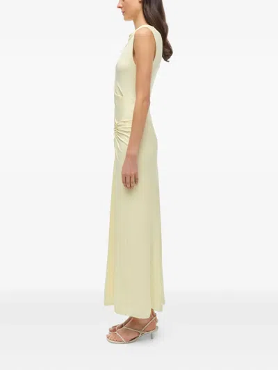 Simkhai Acacia Cowl-neck Gathered Maxi Dress In Yellow