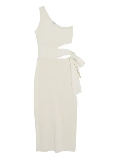 Simkhai Aurelia One-shoulder Cut-out Midi Dress In Neutral