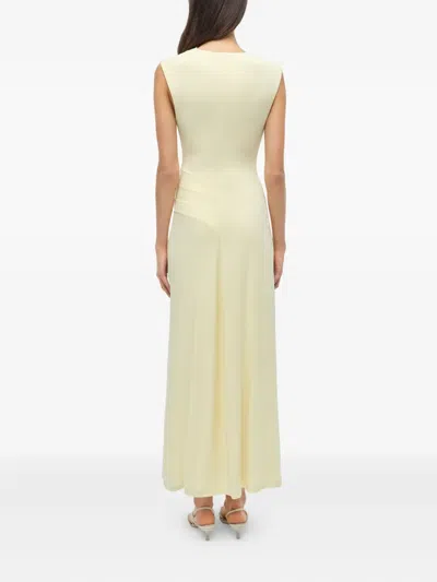 Simkhai Acacia Cowl-neck Gathered Maxi Dress In Yellow