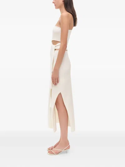 Simkhai Aurelia One-shoulder Cut-out Midi Dress In Neutral