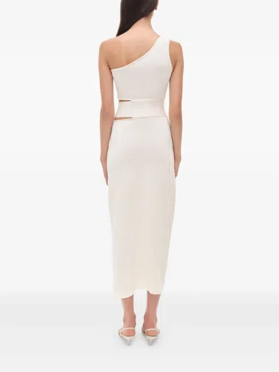 Simkhai Aurelia One-shoulder Cut-out Midi Dress In Neutral