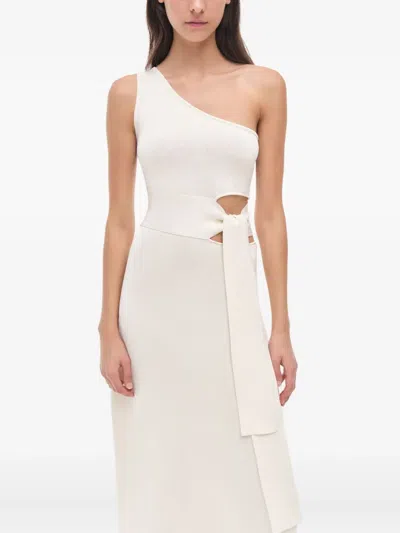 Simkhai Aurelia One-shoulder Cut-out Midi Dress In Neutral