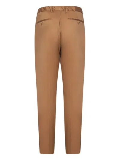 Franzese Collection Stefano De Martino Pleated Drawstring Trousers In Brown