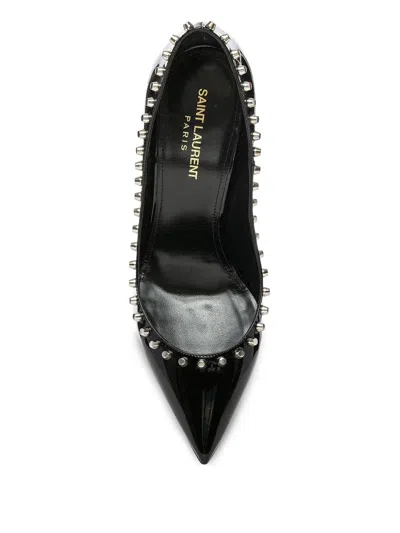 Saint Laurent 105mm Zoe Patent Leather Studded Pumps