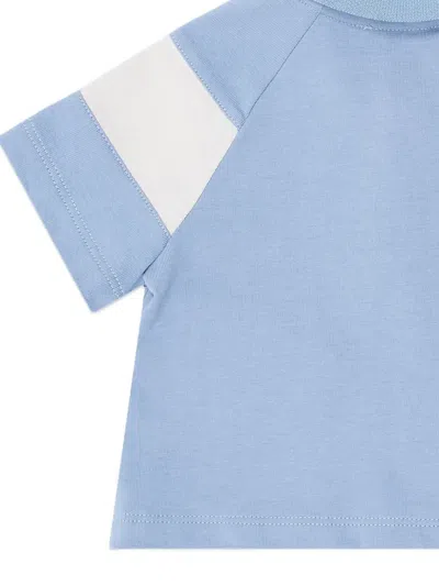 Emporio Armani Embroidered-logo Polo Shirt In Blue