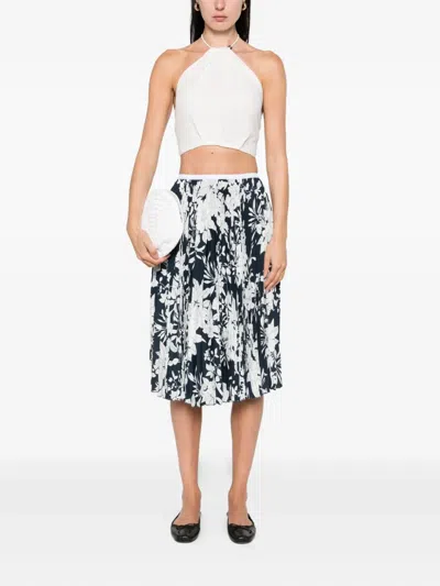 N°21 Pleated Floral-print Midi Skirt