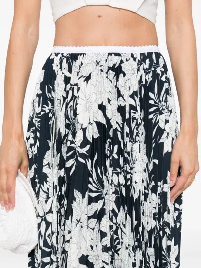 N°21 Pleated Floral-print Midi Skirt