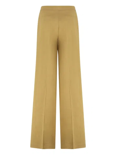 Pinko Trousers Linen High-rise Waist In Neutral