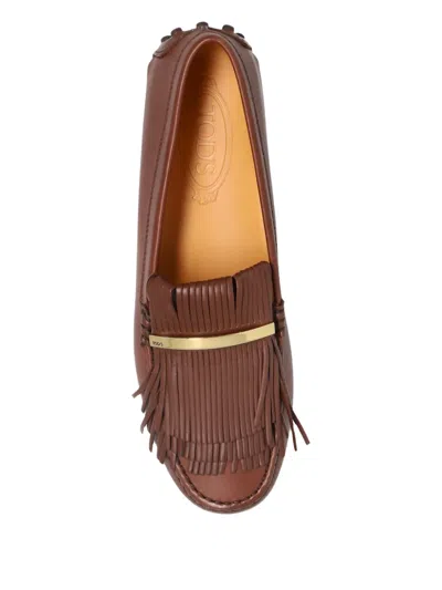 Tod's Fringe-detail Leather Loafers