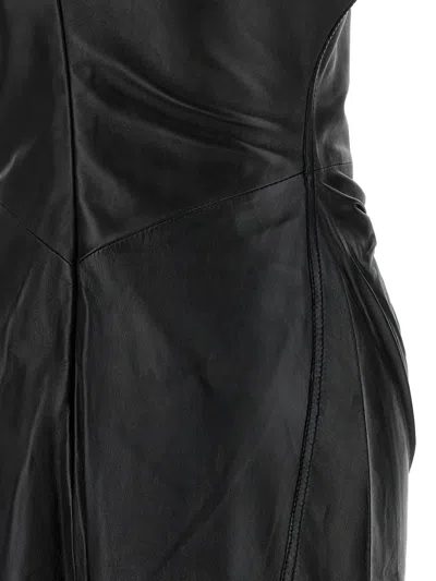 Victoria Beckham Womens Black Slim-fit Ruched Stretch-woven Maxi Dress
