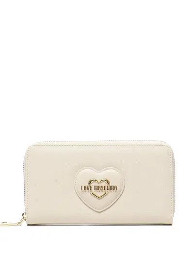 Love Moschino Heart-logo Zip-fastening Wallet In Neutral