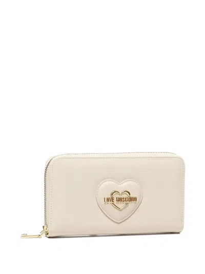 Love Moschino Heart-logo Zip-fastening Wallet In Neutral
