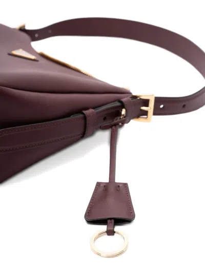 Prada Enamel Triangle Logo Tote Bag