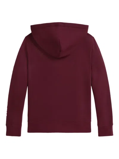 Polo Ralph Lauren Logo Full-zip Hoodie In Red
