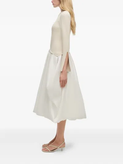 Simkhai Knit-top Balloon-skirt Midi Dress In Neutral