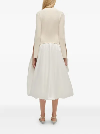 Simkhai Knit-top Balloon-skirt Midi Dress In Neutral