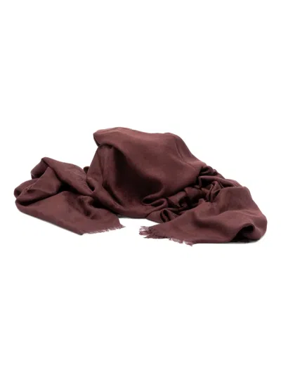 Elisabetta Franchi Fringed Scarf In Burgundy