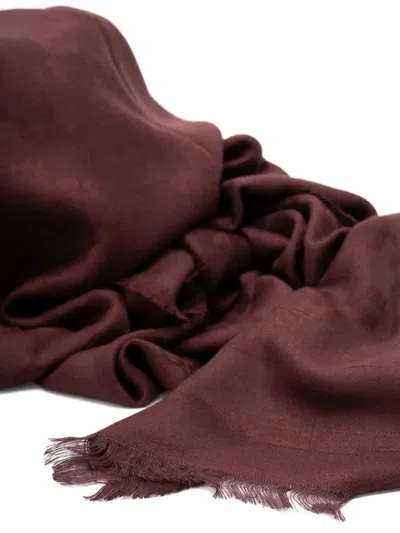 Elisabetta Franchi Fringed Scarf In Burgundy