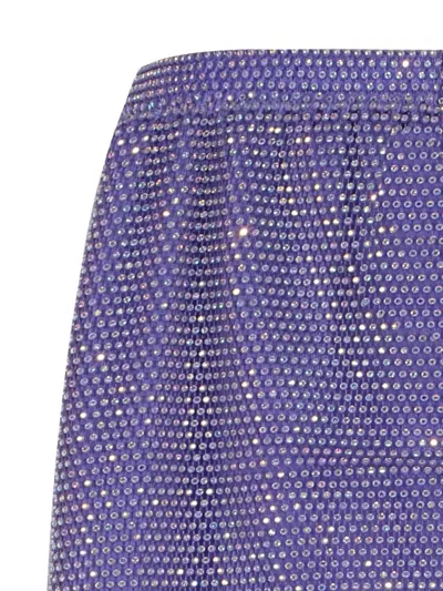 Santa Rhinestone Embellished Netted Mini Skirt In Purple