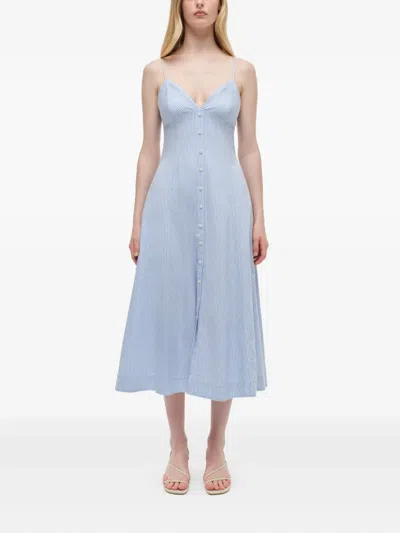 Simkhai Honor Cami Midi Dress In Blue Hydrangea Stripe In Blue