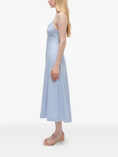 Simkhai Honor Cami Midi Dress In Blue Hydrangea Stripe In Blue
