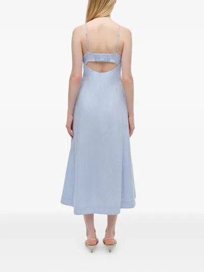 Simkhai Honor Cami Midi Dress In Blue Hydrangea Stripe In Blue