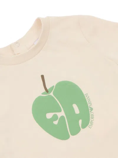 Emporio Armani Apple-print T-shirt In Neutral