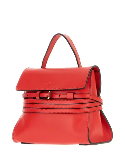 Moschino Tie Me Leather Tote Bag In Pink