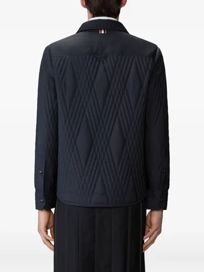 Thom Browne Quilted Diamond-pattern Jacket In Black